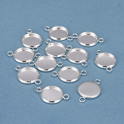 201 Stainless Steel Cabochon Connector Settings X-STAS-F191-15S-D-1