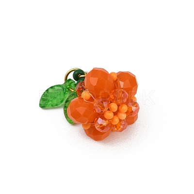 Halloween Theme Glass Seed Beads Pendants PALLOY-MZ00776-02-1