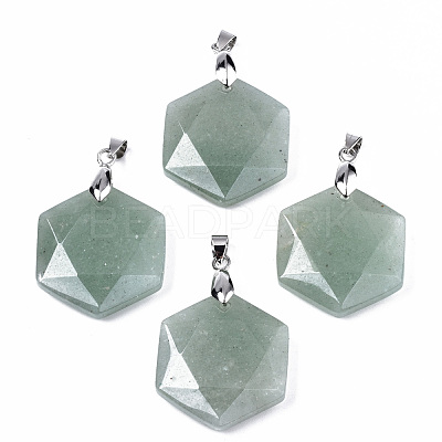 Natural Green Aventurine Pendants G-T131-27D-1
