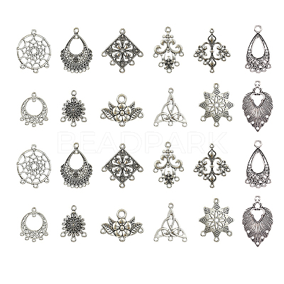 24Pcs 12 Style Tibetan Style Chandelier Component Links TIBEP-YW0001-73-1