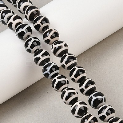 Tibetan Style dZi Beads Strands G-G328-A04-10mm-1