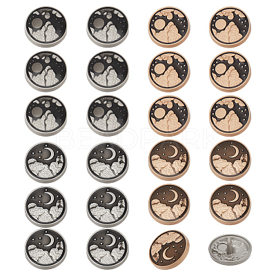 40 Styles 4 Styles Alloy Enamel Buttons FIND-NB0005-79A-1