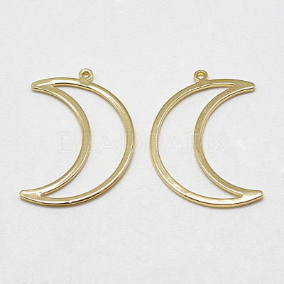 Brass Open Back Bezel Pendants KK-N200-018-1