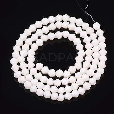 Opaque Solid Color Glass Beads Strands GLAA-Q080-4mm-B04-1