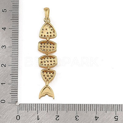 Brass Micro Pave Clear Cubic Zirconia Pendants CU-CBAF17A-24G-1