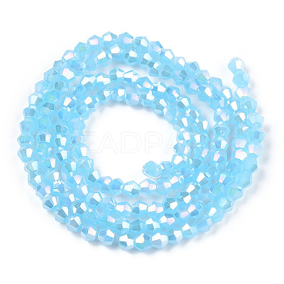 Imitation Jade Electroplate Glass Beads Strands LS-EGLA-A039-J2mm-B03-1