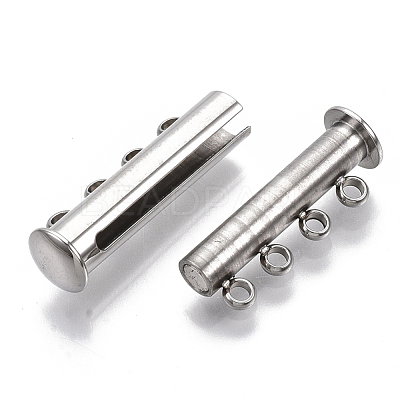 Tarnish Resistant 201 Stainless Steel Magnetic Slide Lock Clasps STAS-S079-159P-1