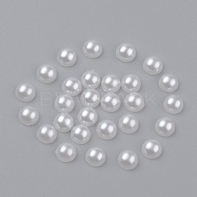 Half Round Domed Imitated Pearl Acrylic Cabochons OACR-H001-4-1
