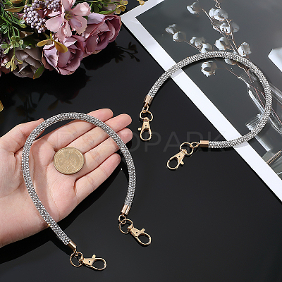 2Pcs Alloy Rhinestone Round Cord Bag Handles AJEW-PH0007-73A-1