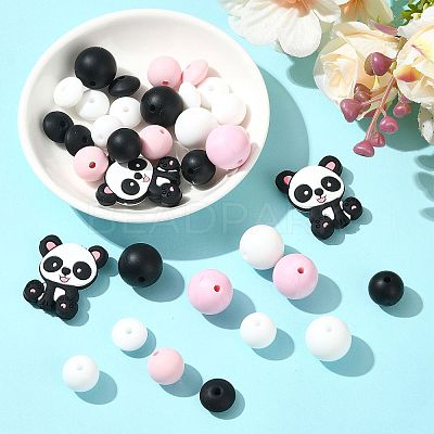 40Pcs 10 Styles Silicone Beads SIL-FS0001-27C-1
