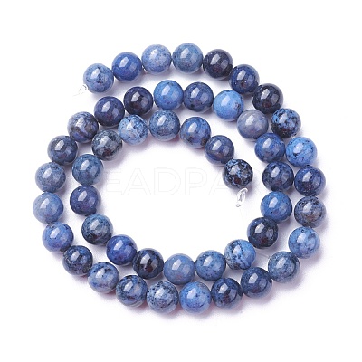 Natural Dumortierite Quartz Beads Strands G-P424-B-8mm-1