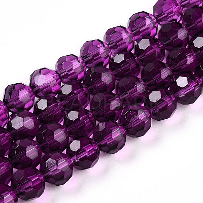 Baking Paint Transparent Glass Beads Strands LS-DGLA-A035-T10mm-A09-1