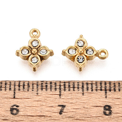 304 Stainless Steel Rhinestone Charms STAS-N110-41G-1