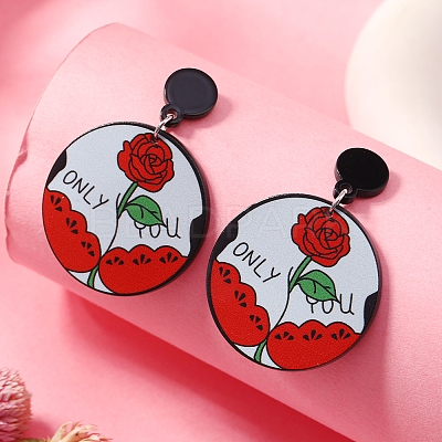 Acrylic Printed Bikini with Unique Stud Earrings LK4392-3-1
