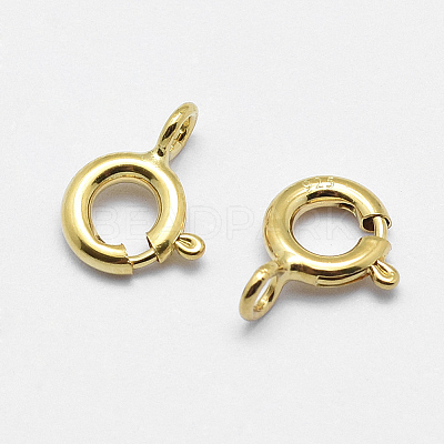 925 Sterling Silver Spring Ring Clasps STER-K167-076B-G-1