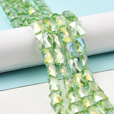 AB Color Plated Transparent Glass Beads Strands EGLA-P051-06A-A12-1