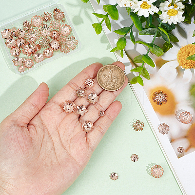60Pcs 10 Styles 304 Stainless Steel Fancy Bead Caps STAS-UN0043-31-1