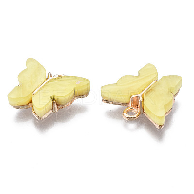 Alloy Acrylic Pendants ENAM-R136-01D-1