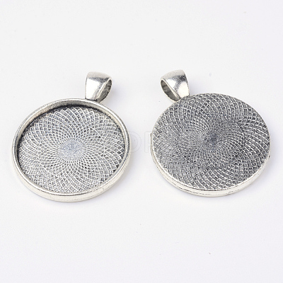 Tibetan Style Alloy Pendant Cabochon Settings PALLOY-K109-37AS-NR-1