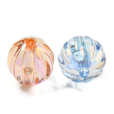 UV Plating Transparent Acrylic Beads MACR-D024-08-1