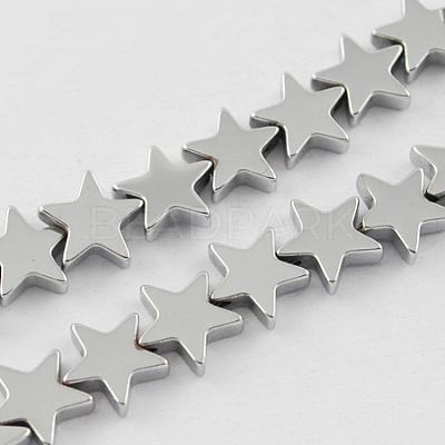 Non-magnetic Synthetic Hematite Beads Strands G-Q887-6x6mm-M-1