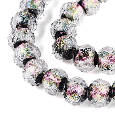 Handmade Foil Glass Lampwork Beads Strands DICH-T023-02E-1