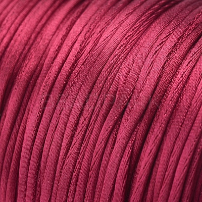 Round Nylon Satin Rattail Cord NWIR-WH0009-15A-04-1