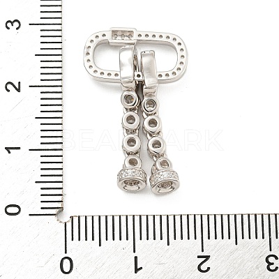 925 Sterling Silver Micro Pave Clear Cubic Zirconia Fold Over Clasps STER-U001-07P-1