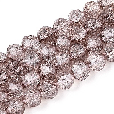 Transparent Crackle Glass Beads Strands GLAA-N053-8mm-03-1