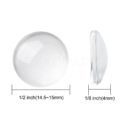 Transparent Glass Cabochons X-GGLA-R026-15mm-1