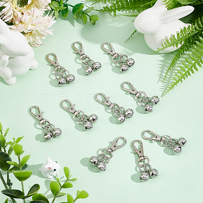 32Pcs 304 Stainless Steel Bell Charm Decorations HJEW-PH01559-1
