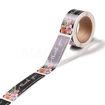 Flower Pattern Paper Gift Tag Stickers DIY-C011-02B-1