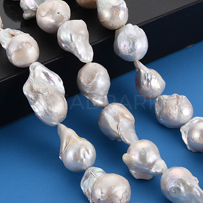 Natural Baroque Pearl Keshi Pearl Beads Strands PEAR-S019-05B-1