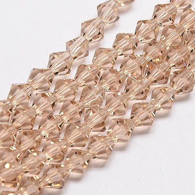 Imitate Austrian Crystal Bicone Glass Beads Strands GLAA-F029-4x4mm-12-1