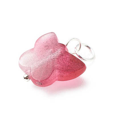 Two Tone Spray Painted Transparent Acrylic Pendants PALLOY-JF01838-01-1