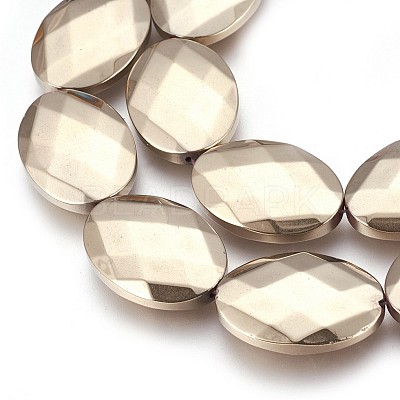 Electroplated Non-magnetic Synthetic Hematite Beads Strands G-P392-V07-1