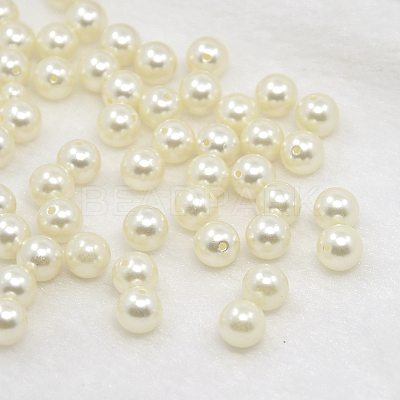 ABS Plastic Imitation Pearl Round Beads X-MACR-F065-22-1