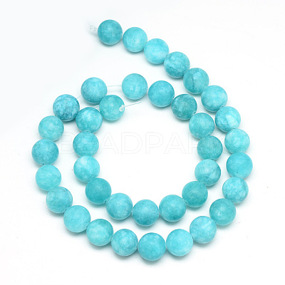 Natural White Jade Bead Strands X-G-R297-8mm-45-1