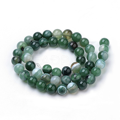 Natural Striped Agate/Banded Agate Beads Strands G-S259-04E-8mm-1