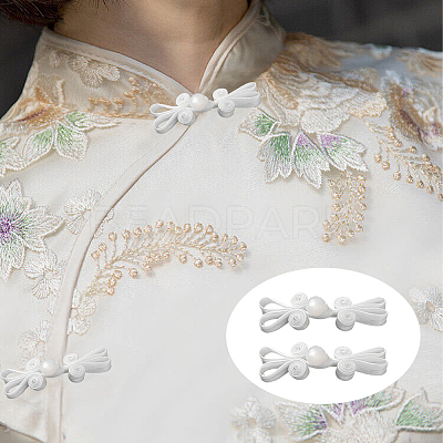 30Pcs 3 Colors Handmade Chinese Frog Knot Buttons Sets AJEW-CY0001-49-1