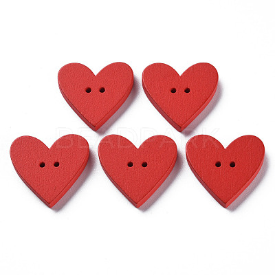 2-Hole Spray Painted Wood Buttons X-WOOD-S055-48-1