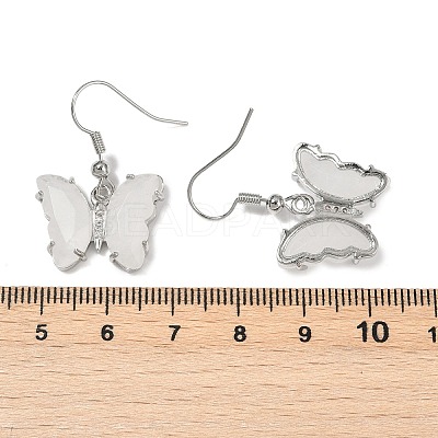 Natural Mixed Stone Brass Dangle Earrings EJEW-M081-01P-1