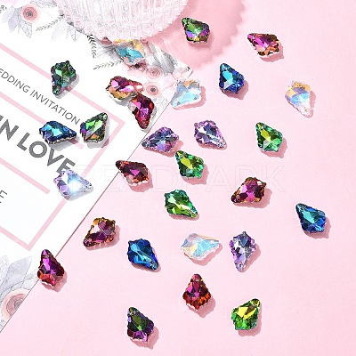35Pcs 7 Colors Electroplated Glass Pendants FIND-YW0005-99-1