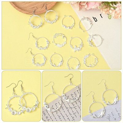 12Pcs 6 Style Alloy Open Back Bezel Pendants FIND-YW0007-36-1