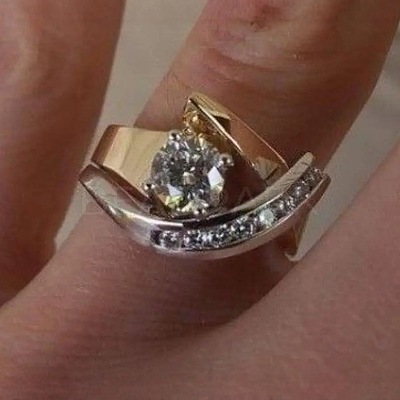 Brass Micro Pave Clear Cubic Zirconia Finger Rings FS-WG8456F-02-1