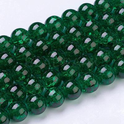 Spray Painted Crackle Glass Beads Strands CCG-Q001-10mm-17-1
