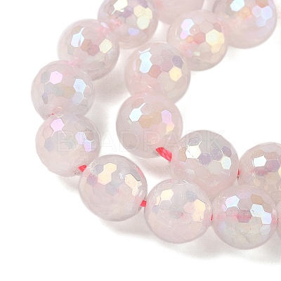 Electroplated Natural Rose Quartz Beads Strands G-Z038-A03-03AB-01-1