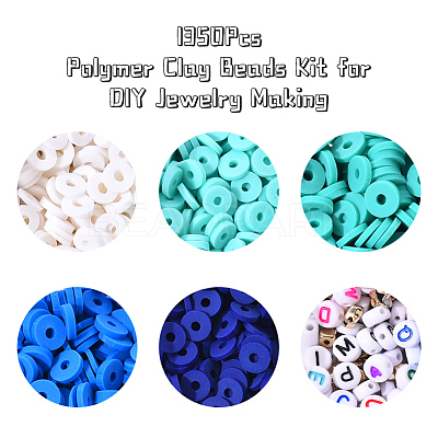 1350Pcs Polymer Clay Beads Kit for DIY Jewelry Making DIY-YW0004-39C-1
