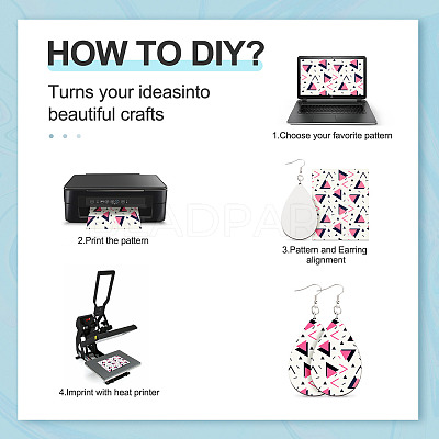 DIY Sublimation Dangle Earring Making Finding Kits DIY-BY0001-36-1