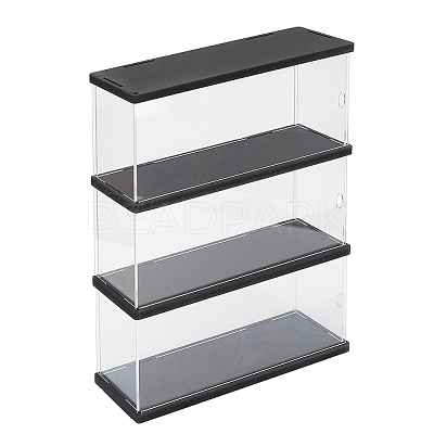 3-Tier Rectangle Transparent Acrylic Minifigures Display Case ODIS-WH0099-08A-1